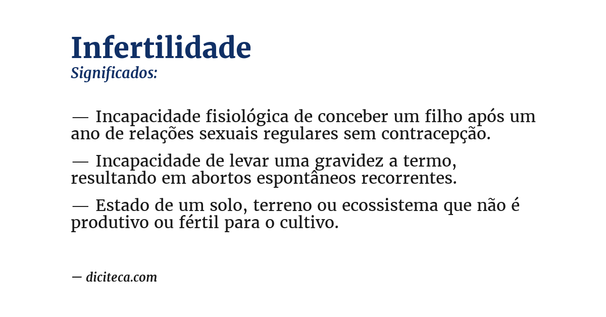 Significado de infertilidade