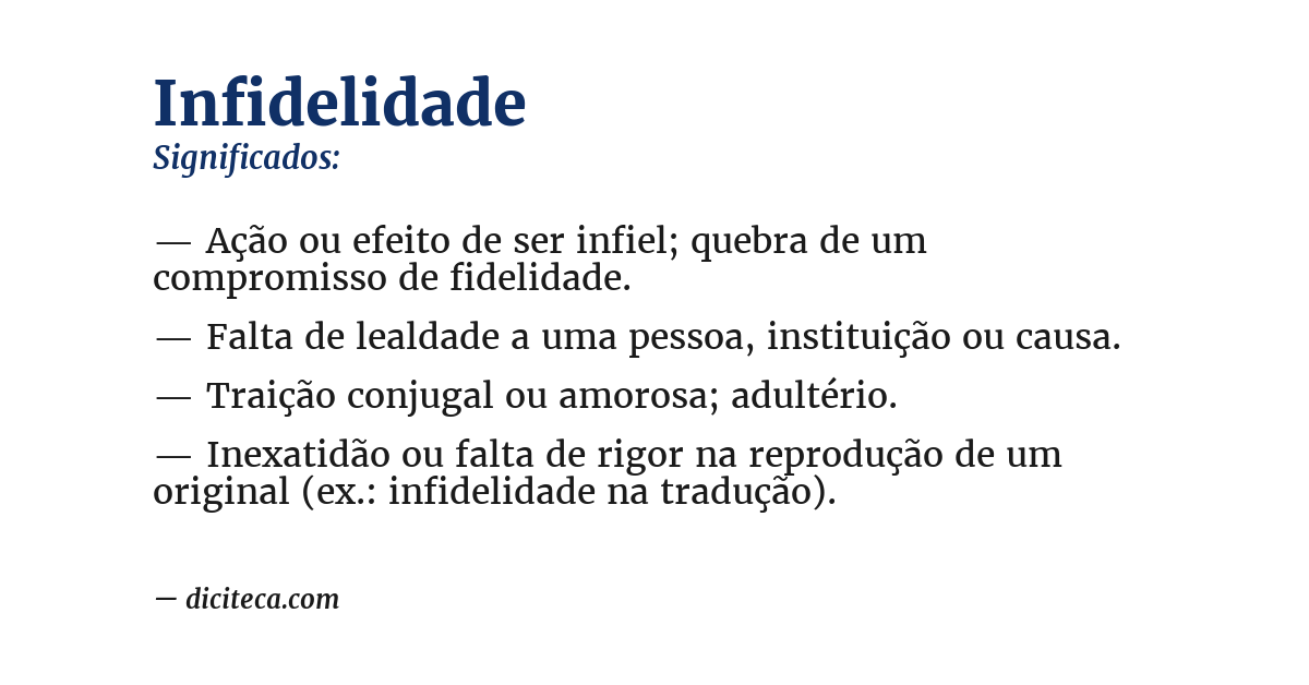 Significado de infidelidade
