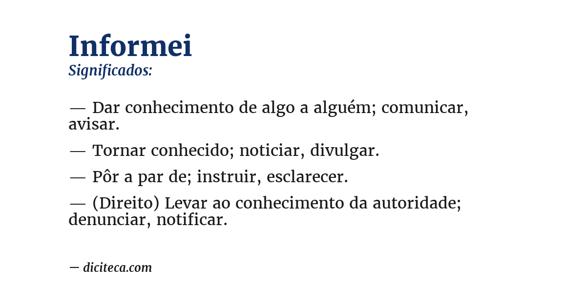 Significado de informei