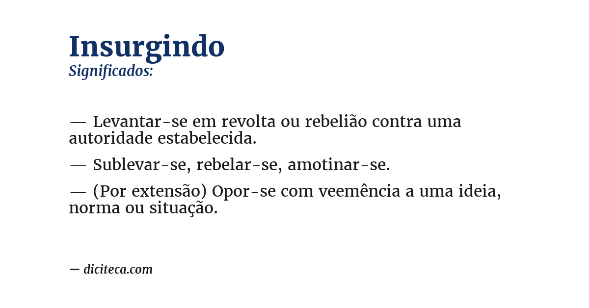Significado de insurgindo