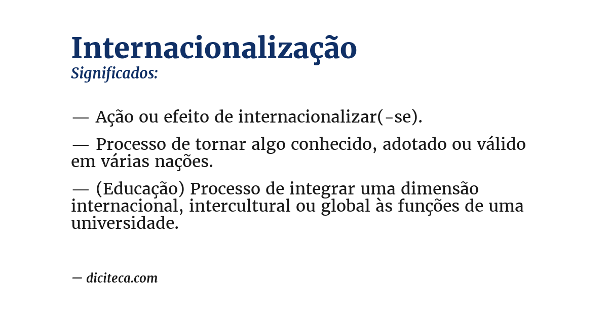Significado de internacionalização