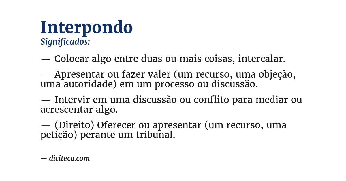 Significado de interpondo