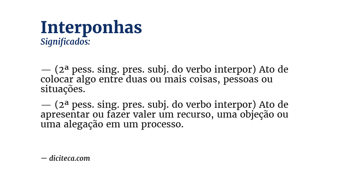 Significado de interponhas