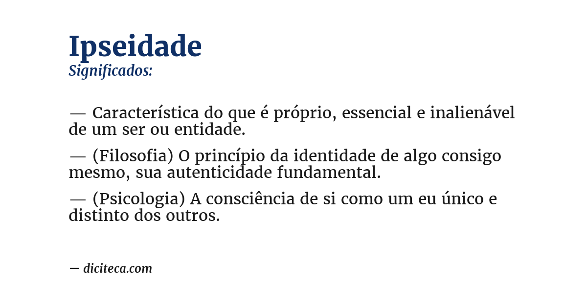 Significado de ipseidade