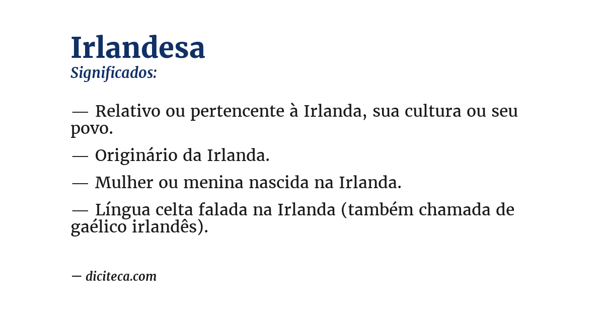 Significado de irlandesa