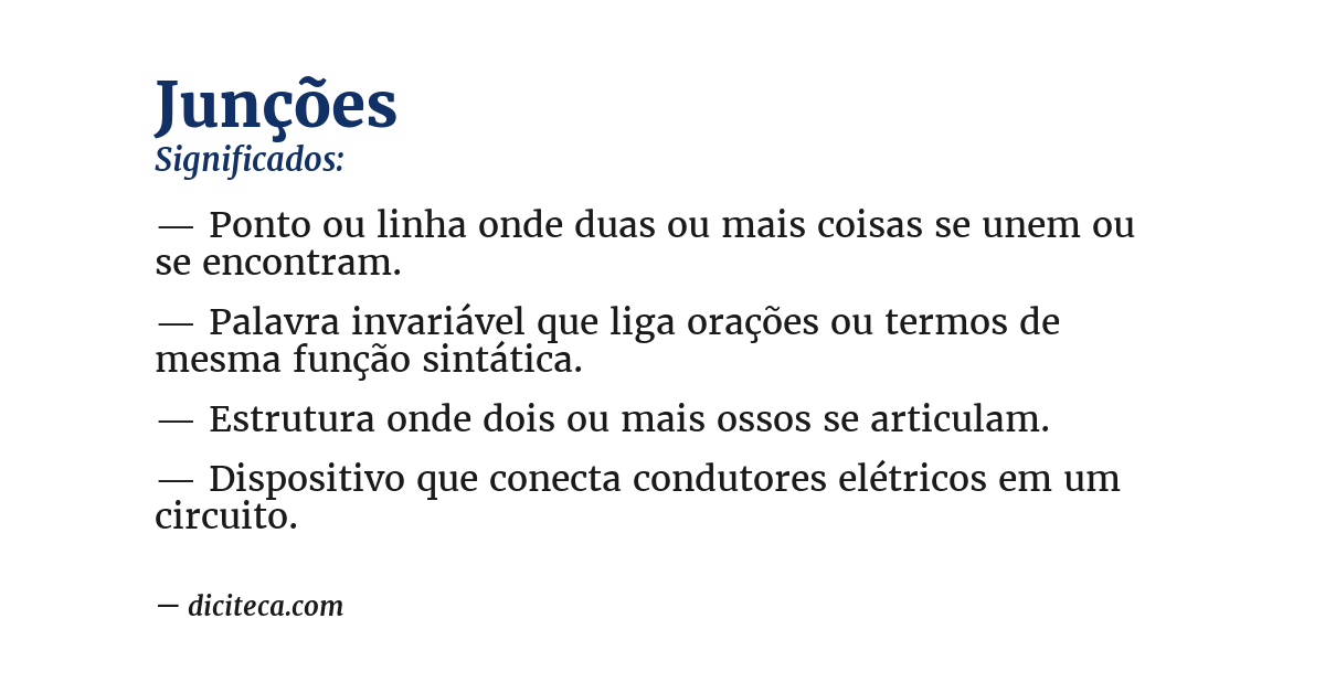 Significado de junções