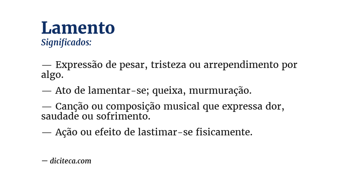Significado de lamento