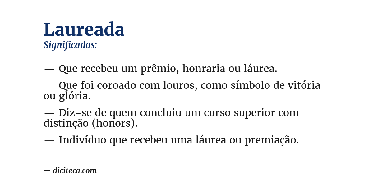 Significado de laureada