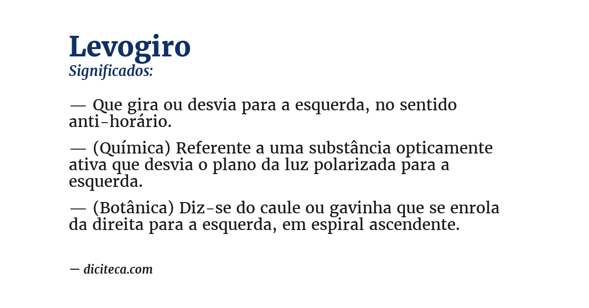 Significado de levogiro