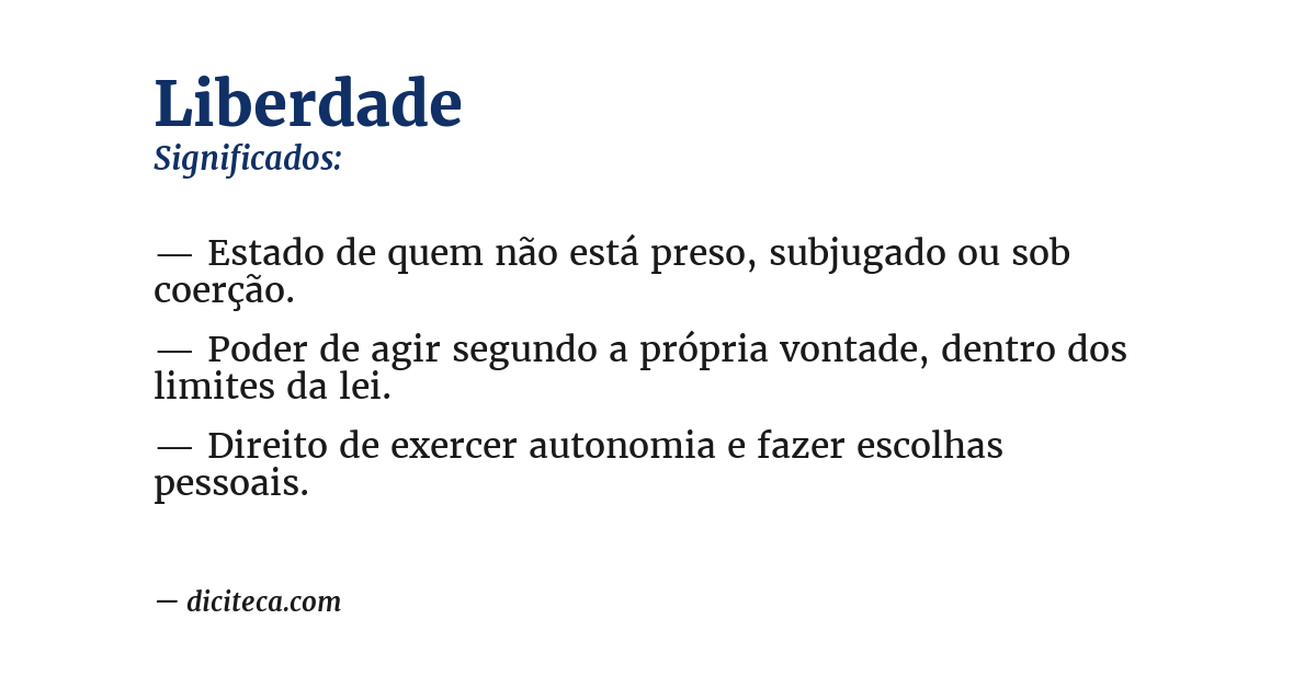 Significado de liberdade