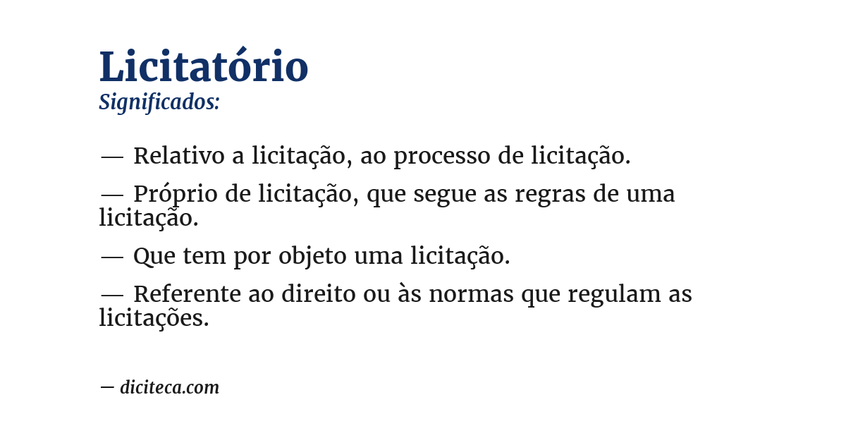 Significado de licitatório
