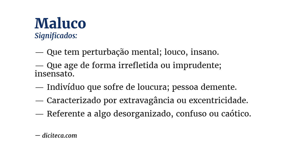 Significado de maluco