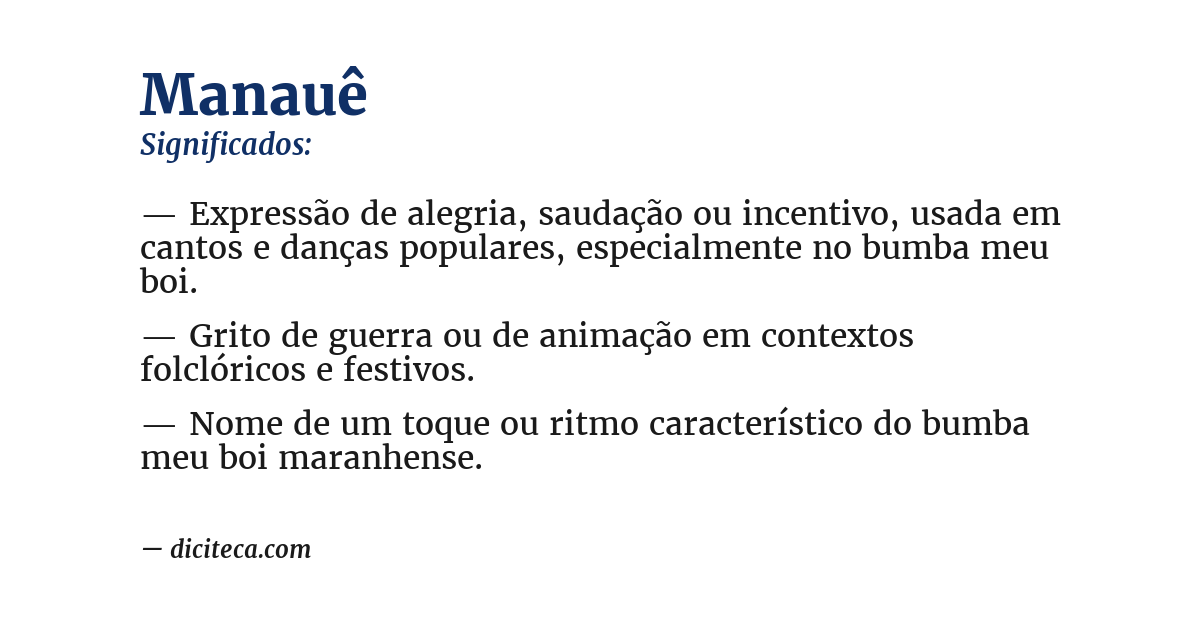 Significado de manauê