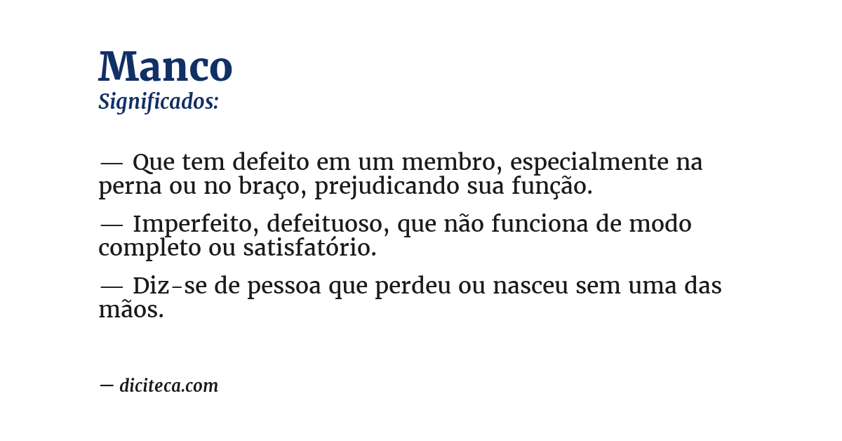 Significado de manco