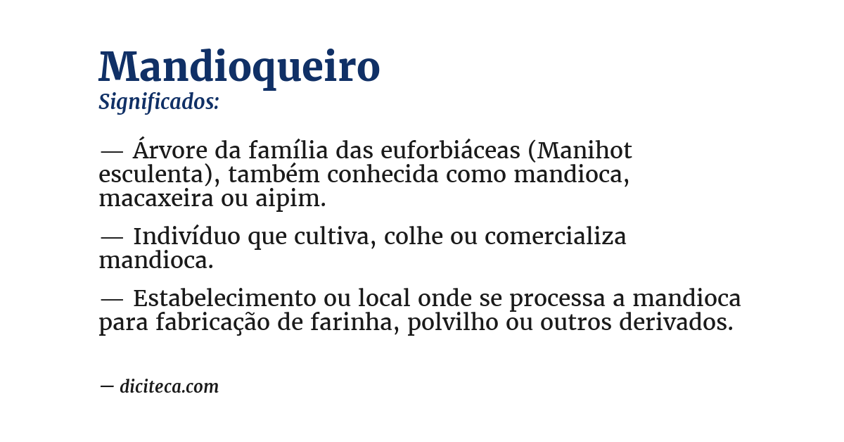 Significado de mandioqueiro