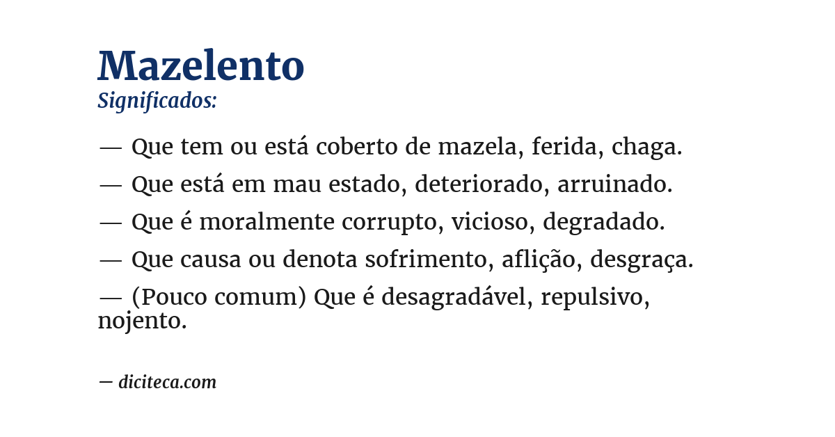 Significado de mazelento