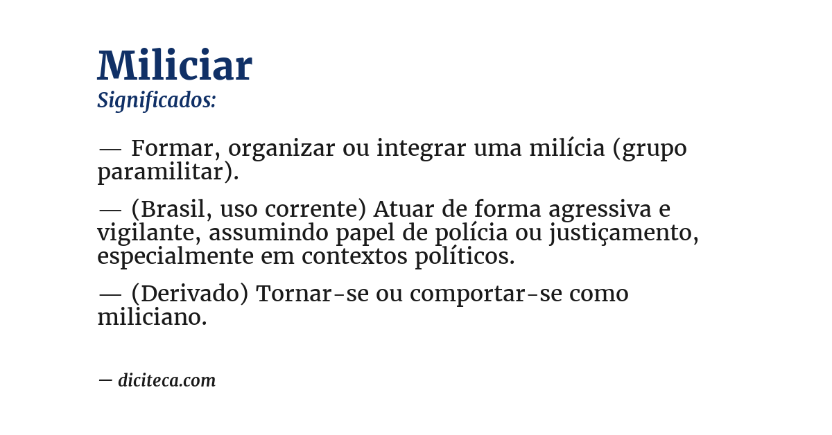 Significado de miliciar