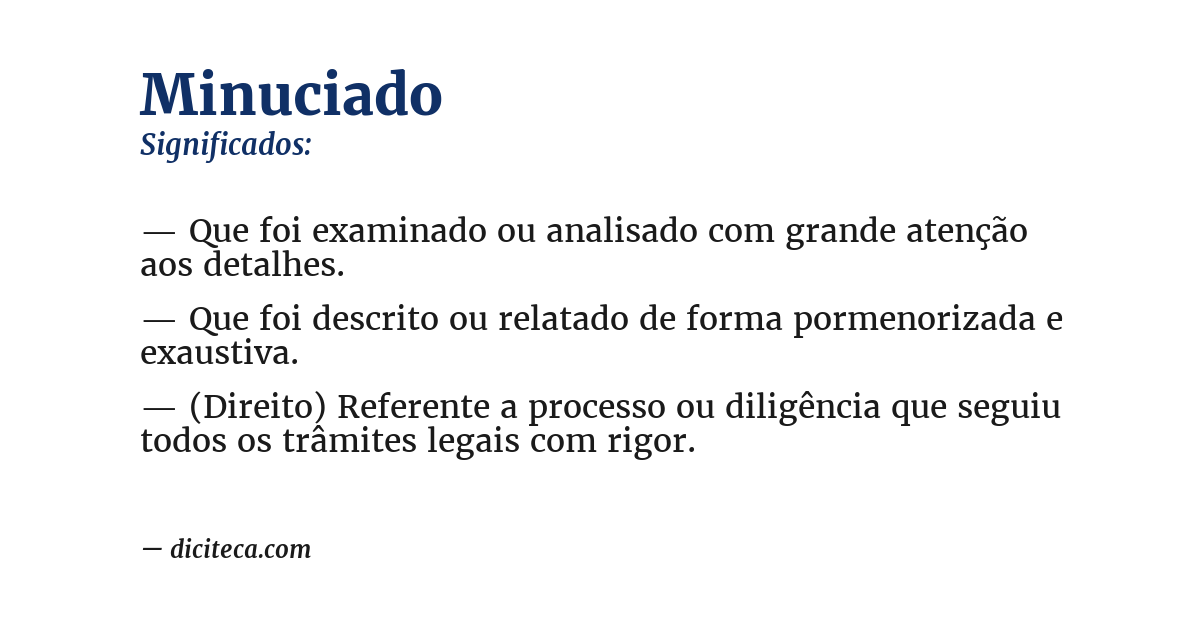 Significado de minuciado