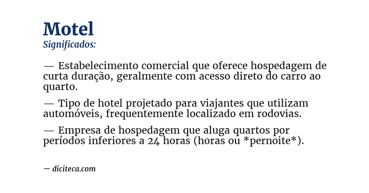 Significado de motel