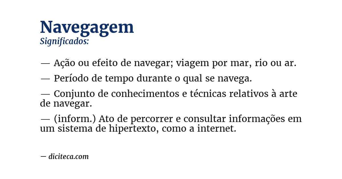 Significado de navegagem