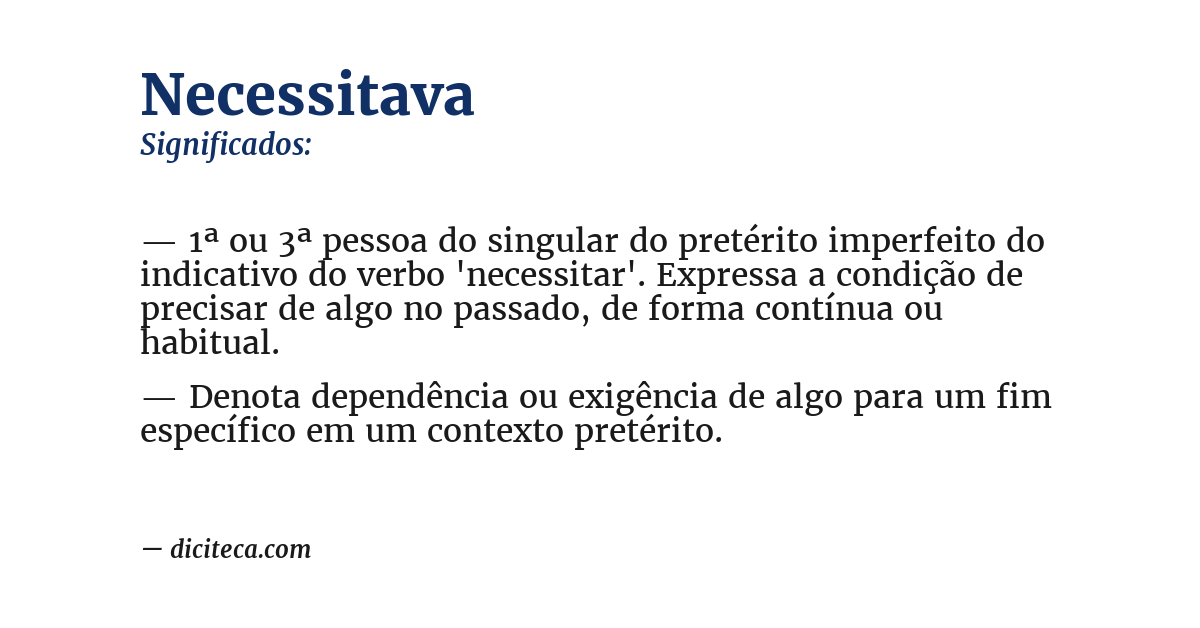 Significado de necessitava