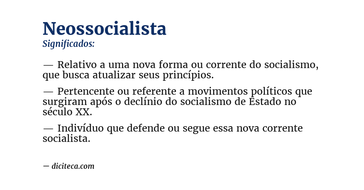 Significado de neossocialista