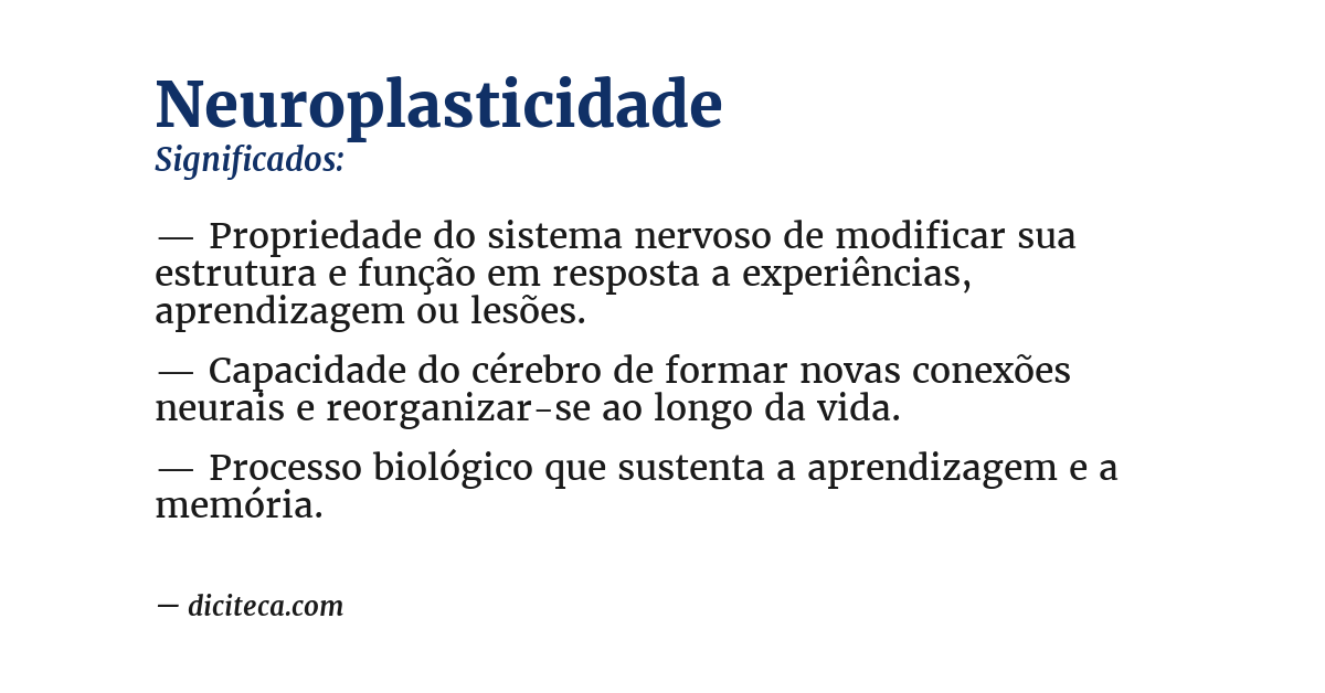 Significado de neuroplasticidade