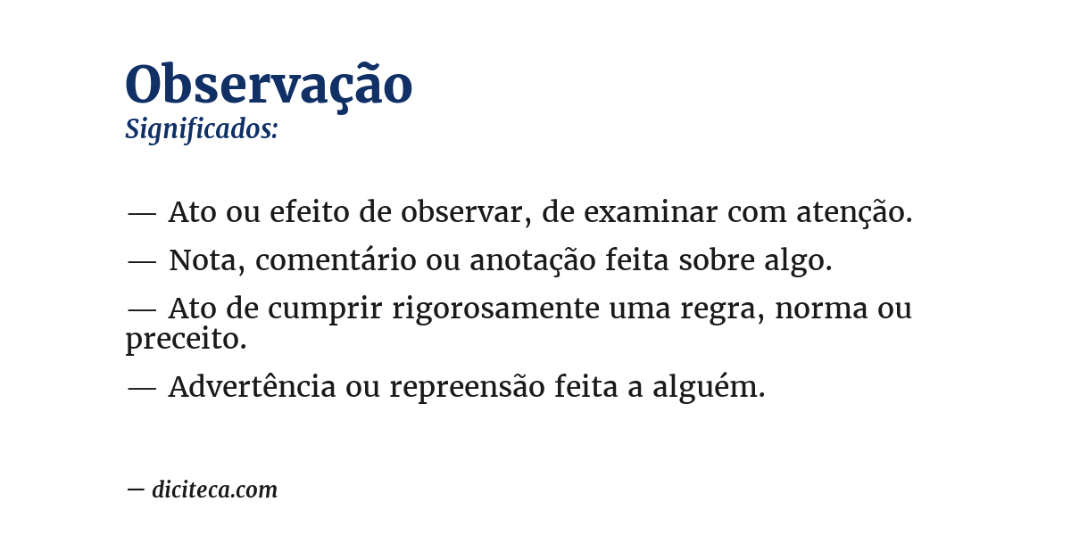 Significado de observação