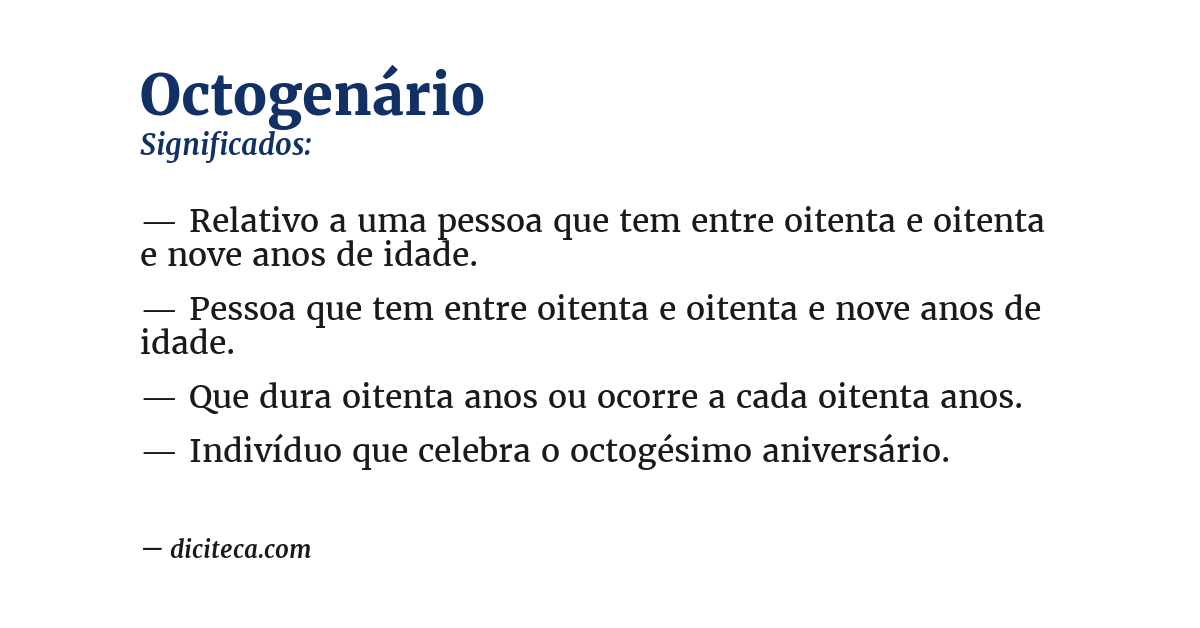 Significado de octogenário