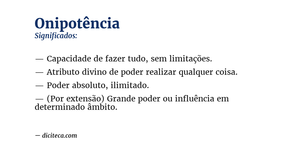 Significado de onipotência