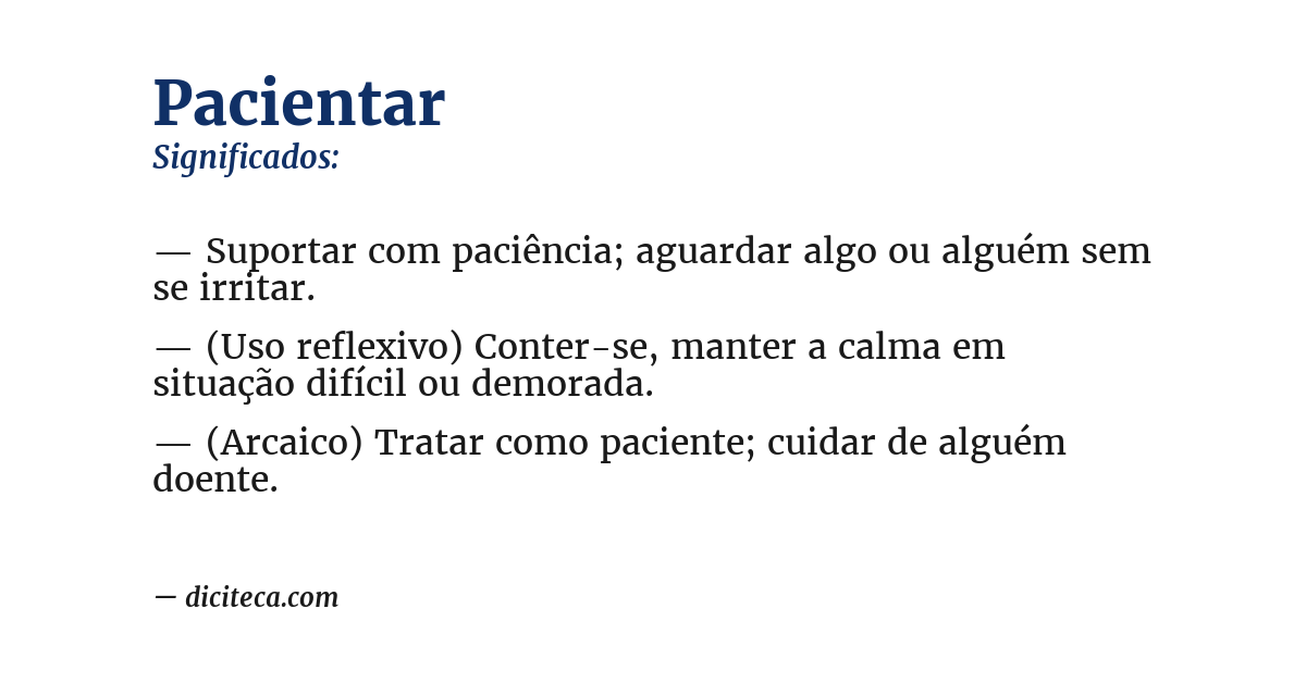 Significado de pacientar