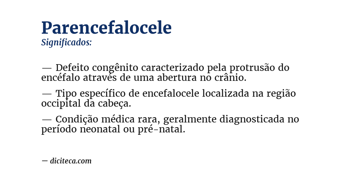 Significado de parencefalocele
