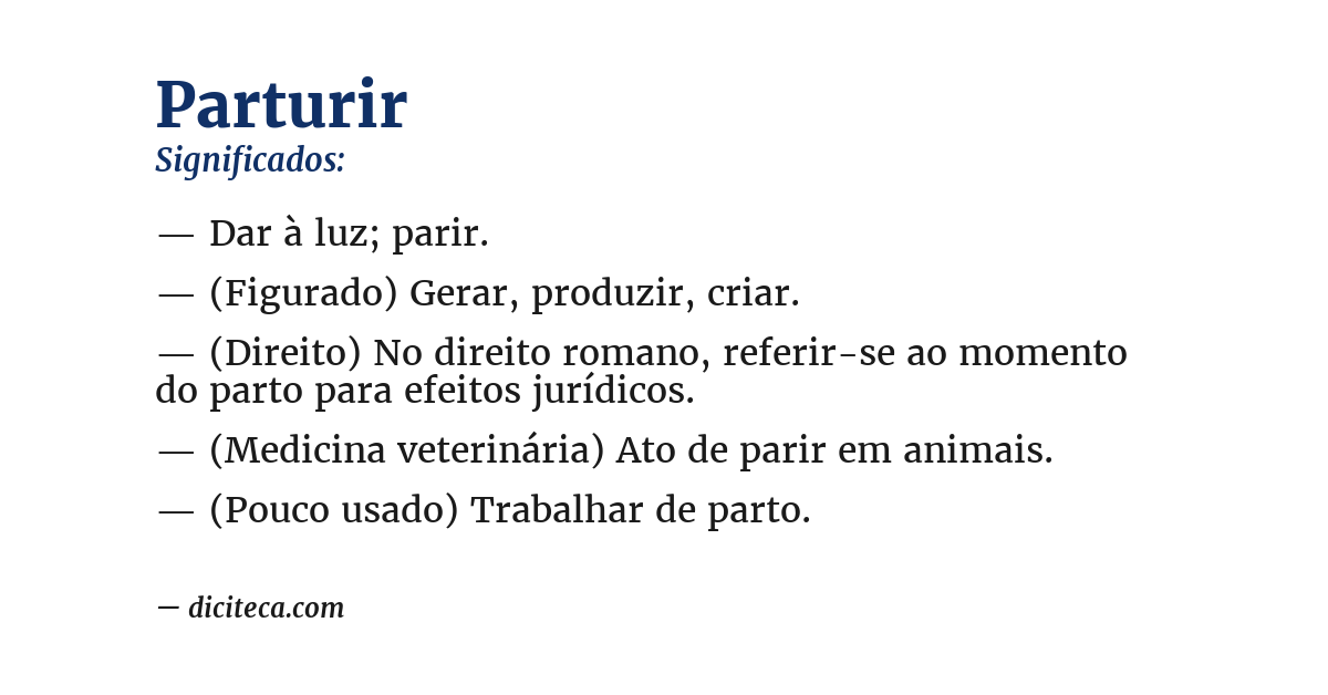 Significado de parturir