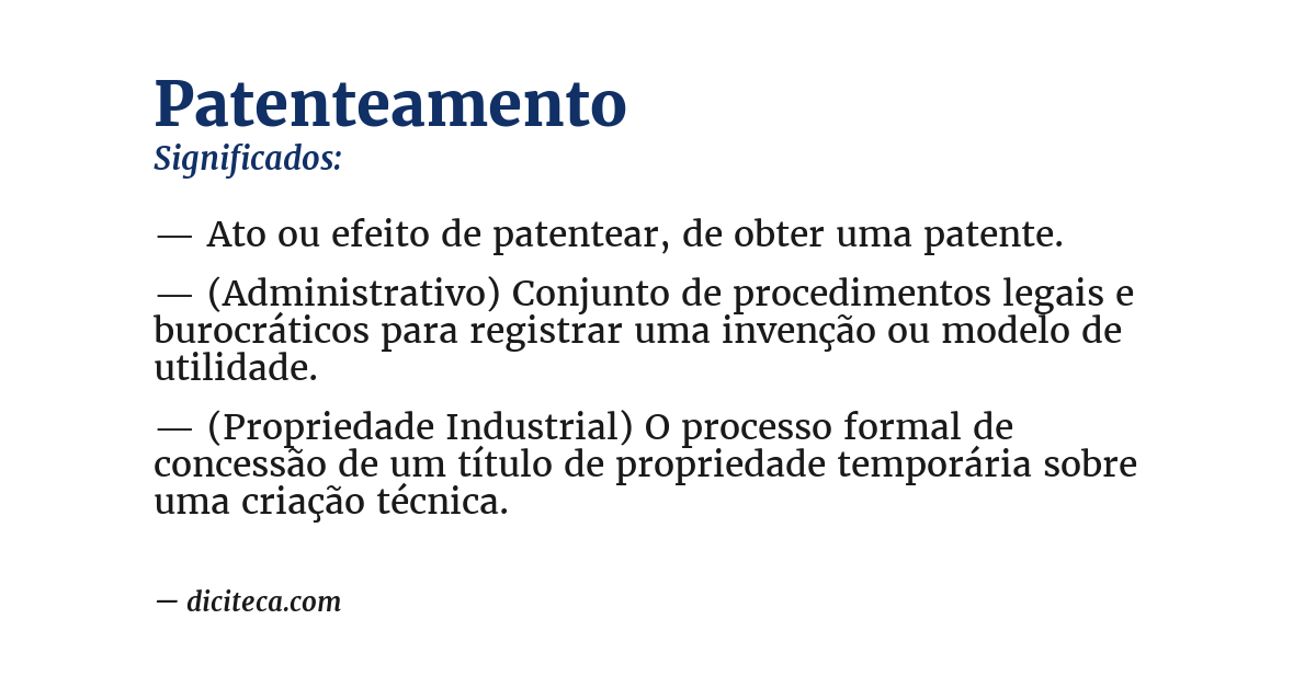 Significado de patenteamento