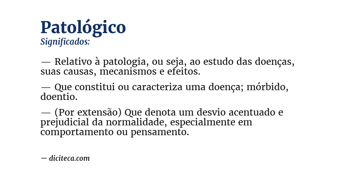Significado de patológico