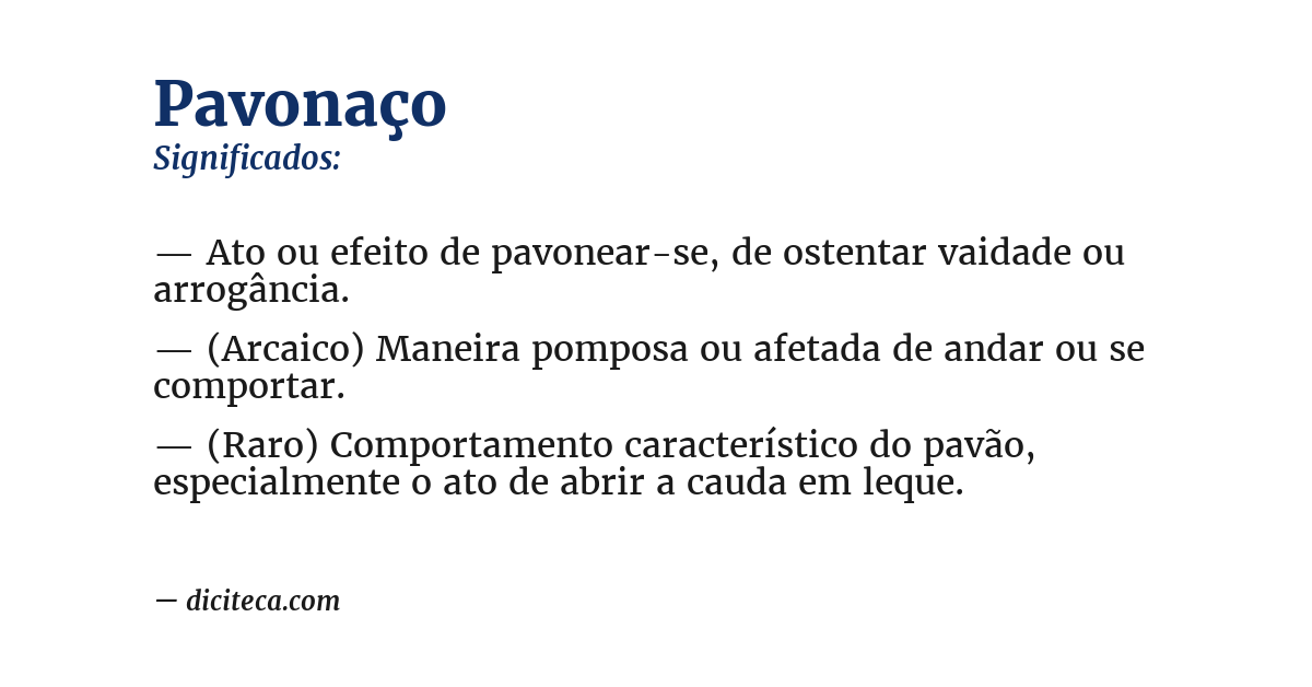 Significado de pavonaço
