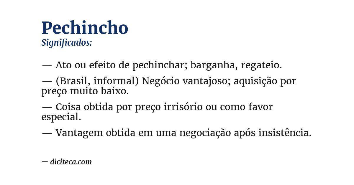 Significado de pechincho