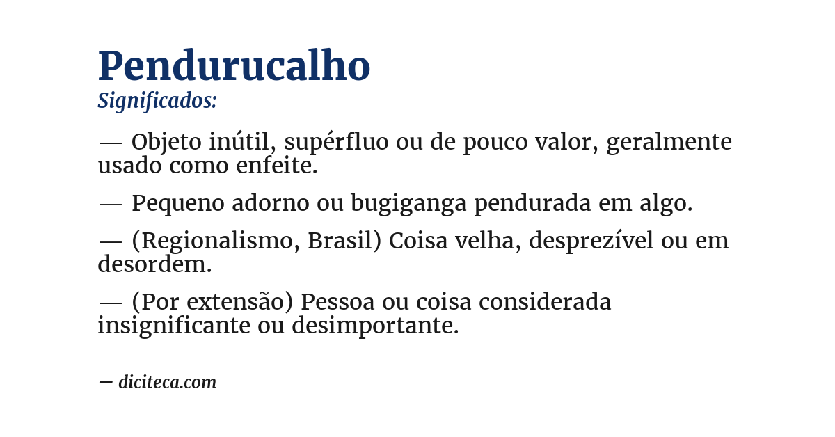 Significado de pendurucalho