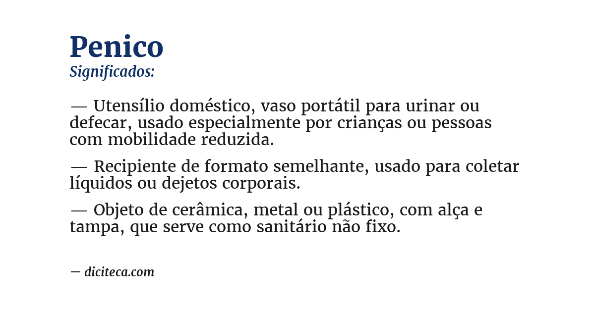 Significado de penico