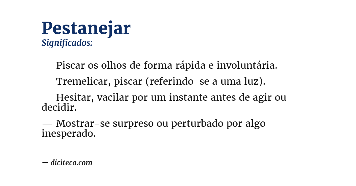 Significado de pestanejar