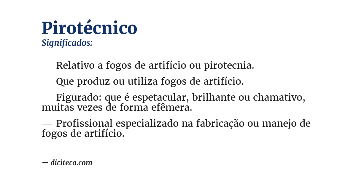 Significado de pirotécnico