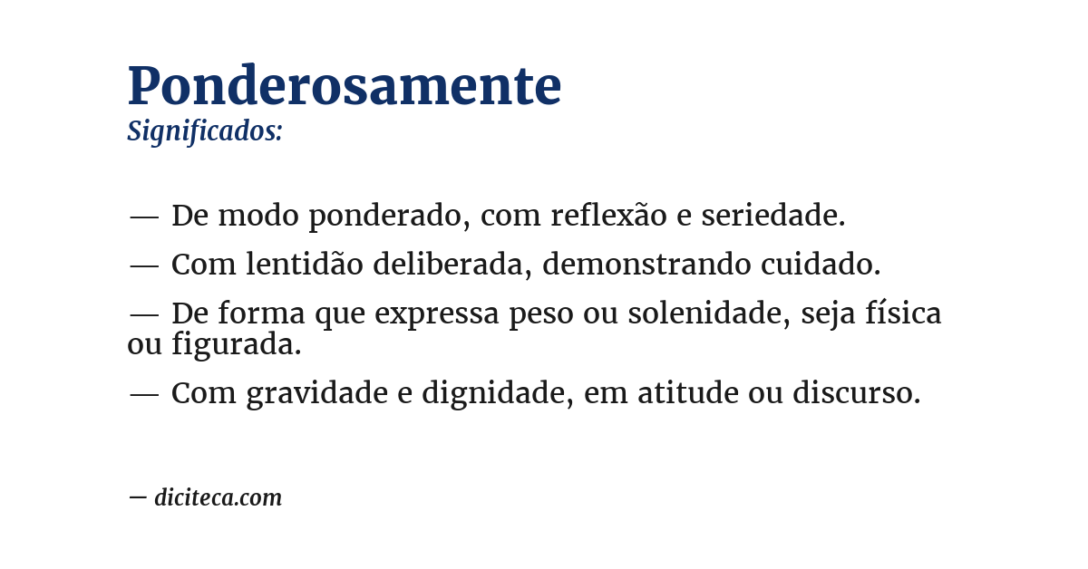 Significado de ponderosamente