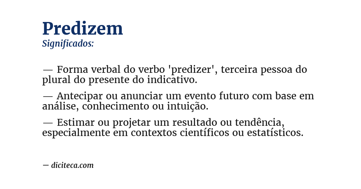 Significado de predizem