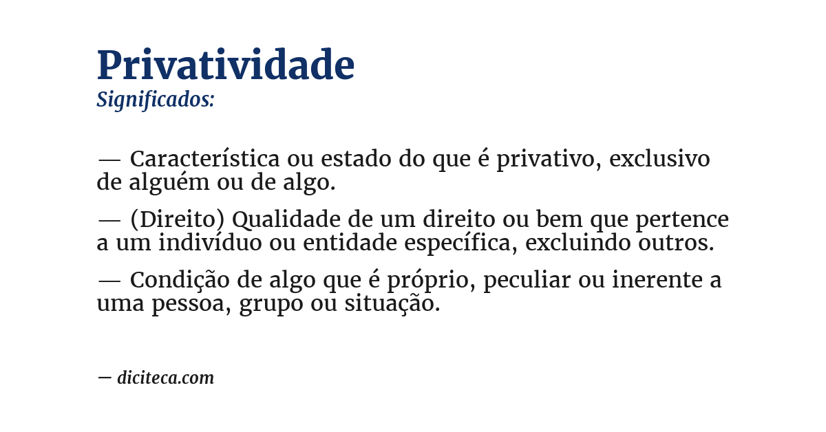 Significado de privatividade