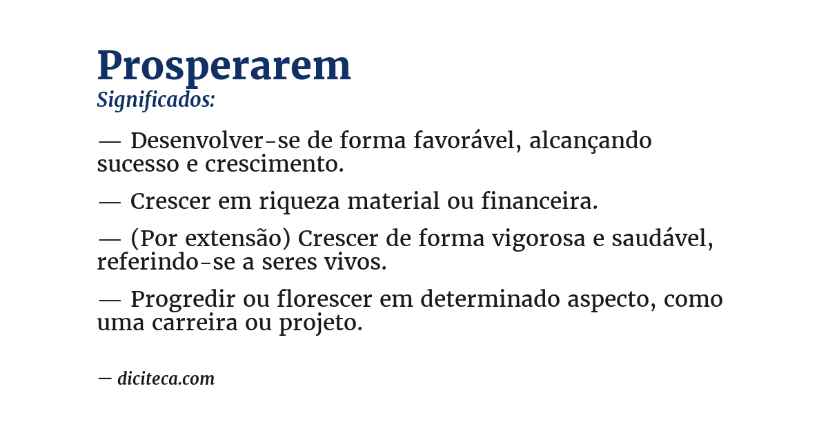 Significado de prosperarem