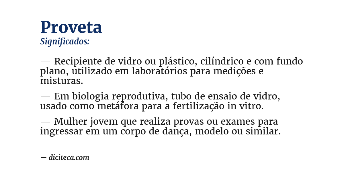 Significado de proveta