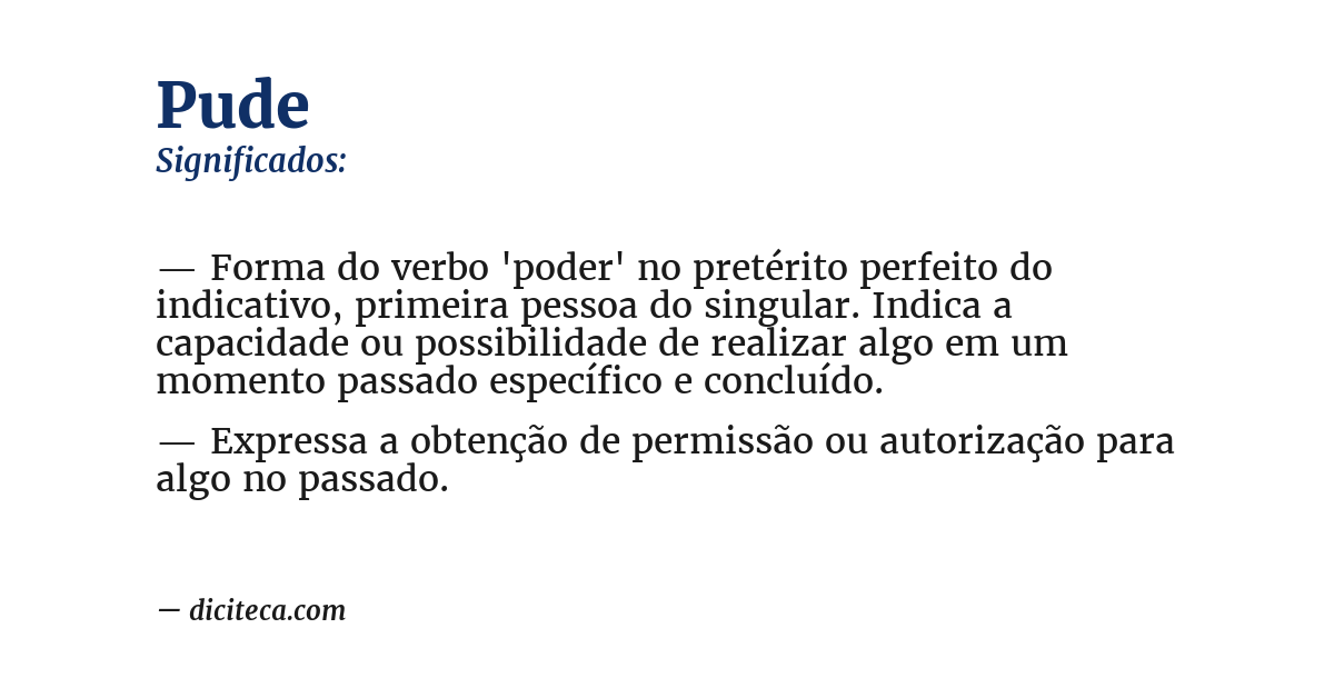 Significado de pude