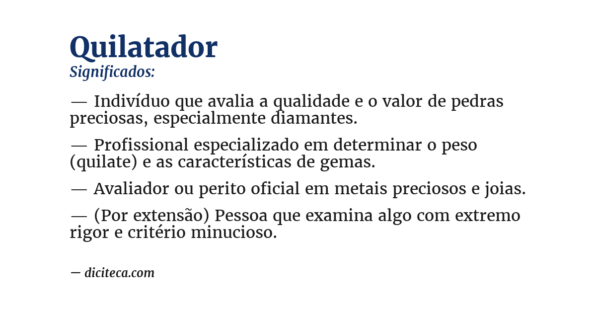 Significado de quilatador