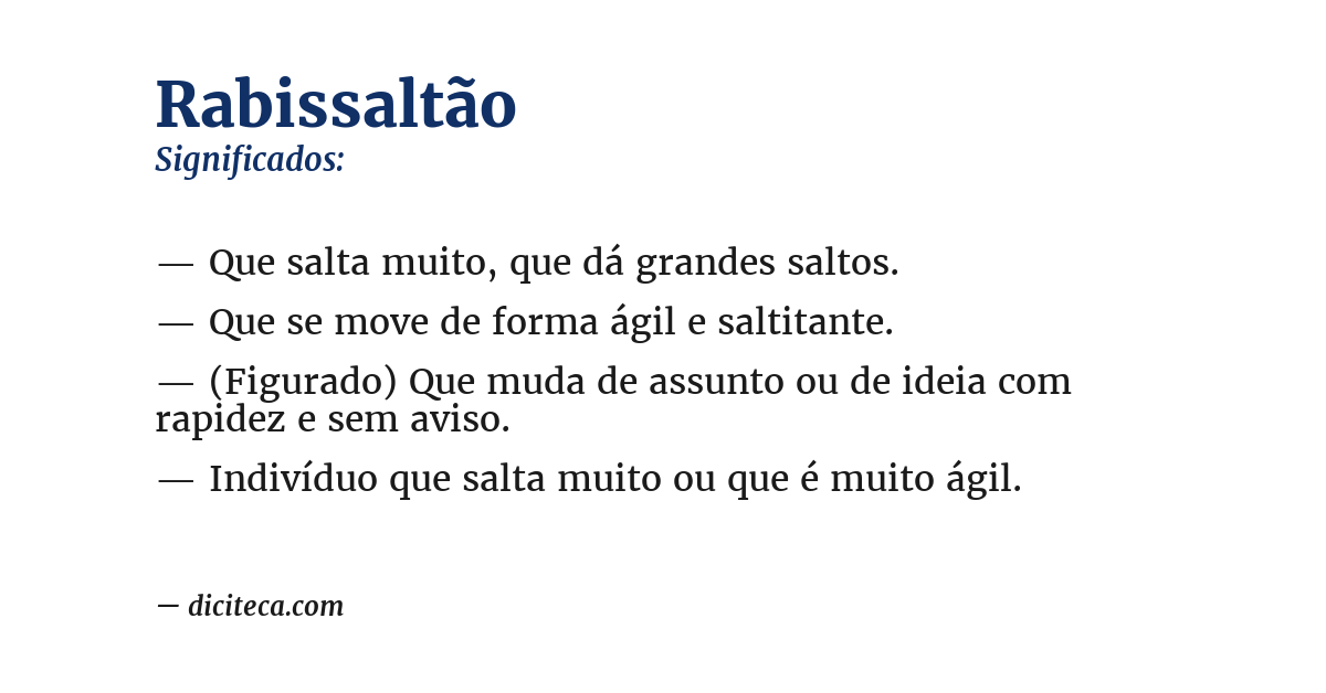 Significado de rabissaltão
