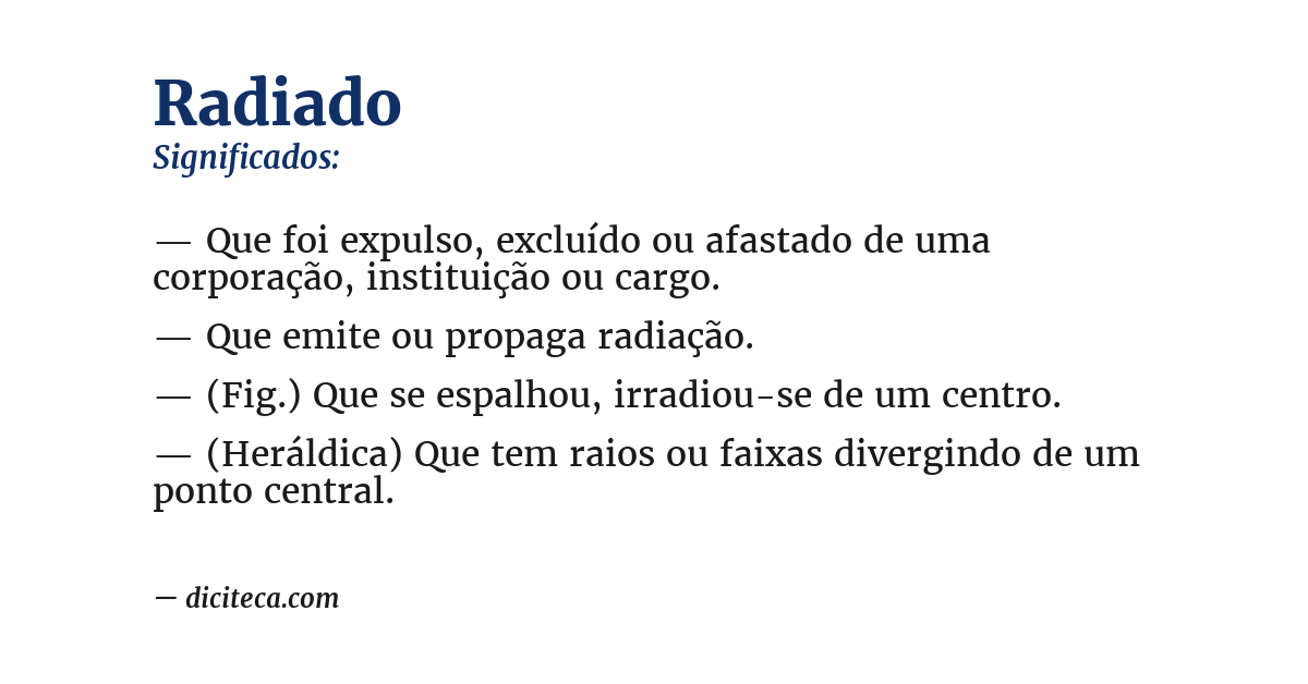 Significado de radiado